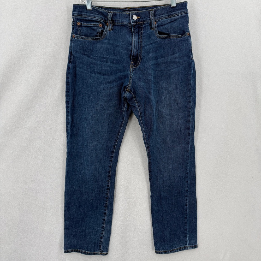 Lucky Brand 410 Athletic Straight Mens 32x29 Blue Jeans Medium Wash Denim